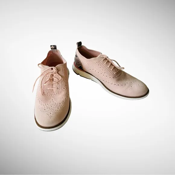 COLE HAAN ZEROGRAND  Oxford Peach Whip Stitchlite Snake Print Size 9.5 B