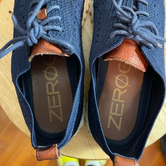Cole Hann Men’s Blue Zerogrand Stitchlite Wingtip Oxford Shoes Size 10