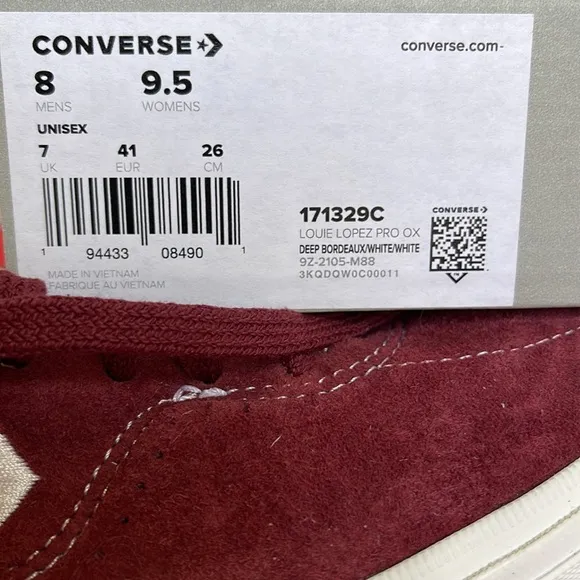 Converse 171329CLOUIE LOPEZ PRO OXDEEP BORDEAUX/WHITE/WHITEWMNS sneakers
