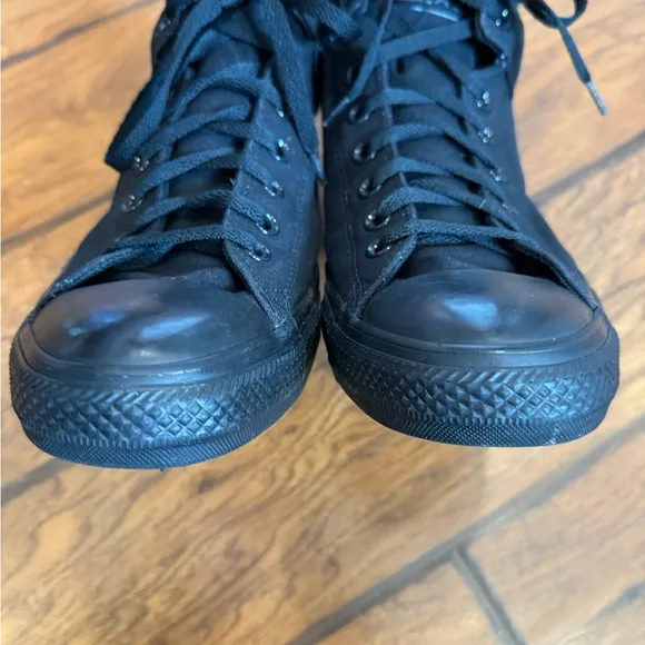 Converse All Star all black shoes sneakers men’s 12 women’s 14 high top lace up