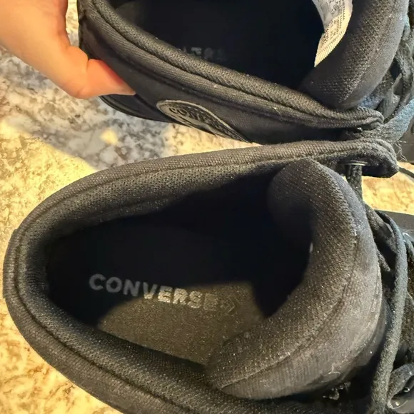 Converse All Star all black shoes sneakers men’s 12 women’s 14 high top lace up