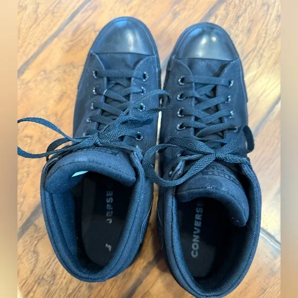 Converse All Star all black shoes sneakers men’s 12 women’s 14 high top lace up