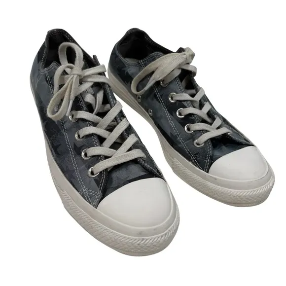 Converse All Star Chuck Taylor Blue Star Low Top Lace Up Sneakers Shoes Womens