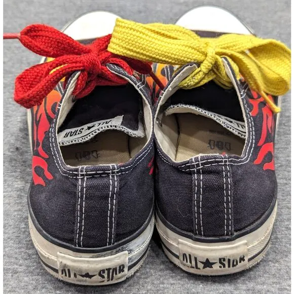 CONVERSE All Star Shoes - Flame OX, Lo Chucks, Fire, 8.5 (Men) 10.5 (Women)