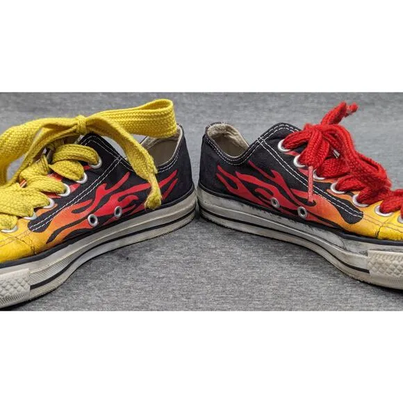 CONVERSE All Star Shoes - Flame OX, Lo Chucks, Fire, 8.5 (Men) 10.5 (Women)