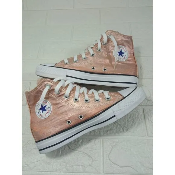 Converse All Star Shoes Unisex M-4/W-6 Gold Metallic High Top Shiny 154034F