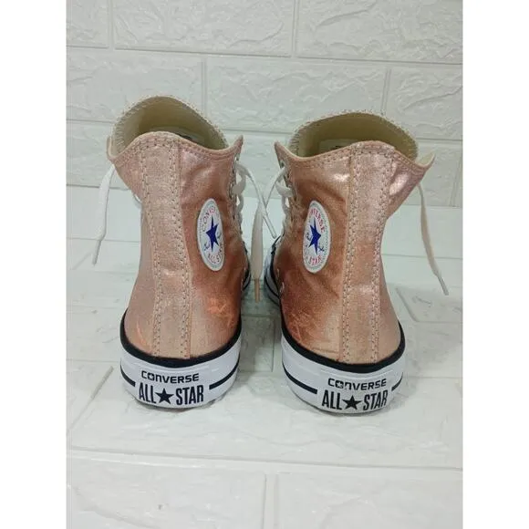 Converse All Star Shoes Unisex M-4/W-6 Gold Metallic High Top Shiny 154034F