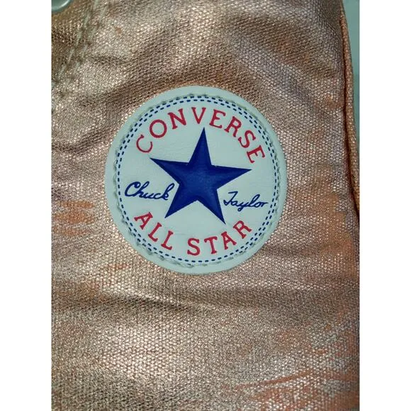 Converse All Star Shoes Unisex M-4/W-6 Gold Metallic High Top Shiny 154034F