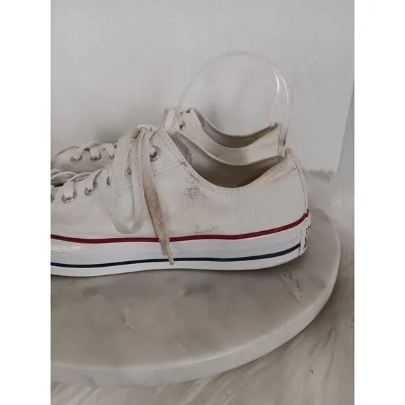 Converse All Star Unisex Mens 11 Womens 13 Low Top White Sneakers Shoes