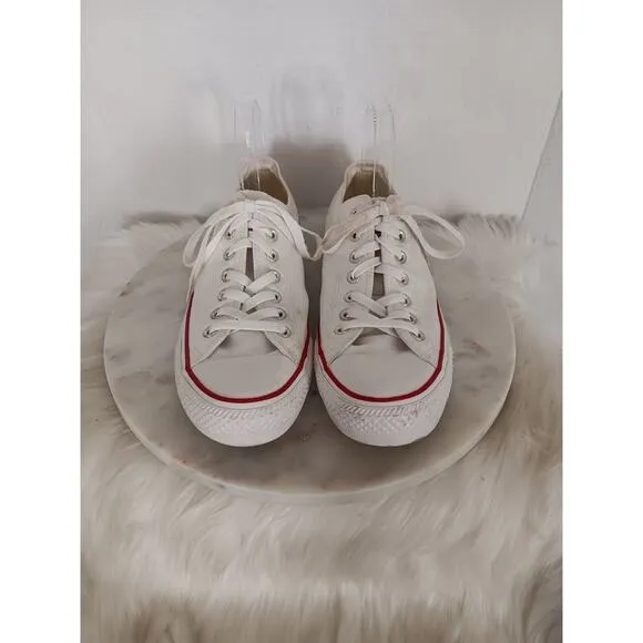 Converse All Star Unisex Mens 11 Womens 13 Low Top White Sneakers Shoes