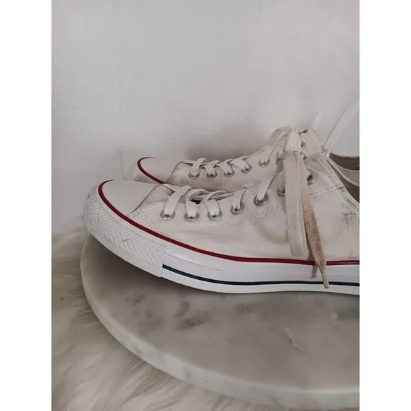 Converse All Star Unisex Mens 11 Womens 13 Low Top White Sneakers Shoes
