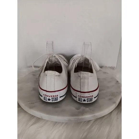 Converse All Star Unisex Mens 11 Womens 13 Low Top White Sneakers Shoes