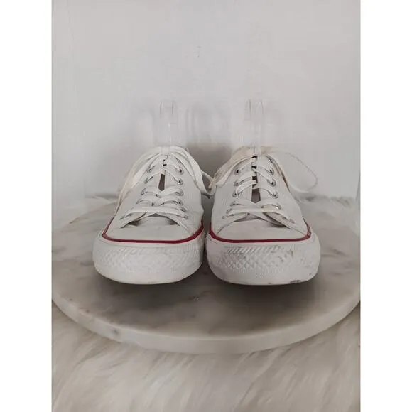 Converse All Star Unisex Mens 11 Womens 13 Low Top White Sneakers Shoes