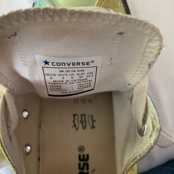 Converse all stars psychedelic green/ blue  shoes men’s size 6 women’s size 8