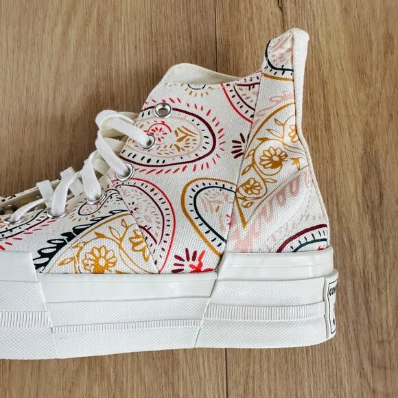 ⭐Converse Chuck 70 Plus Hi 6.5 Men's Shoes Beige Floral Paisley Sneakers A08172C