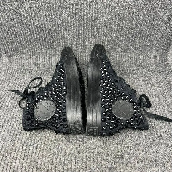 Converse Chuck Taylor All Star Black Studded Monochrome Shoes Women’s 7 Goth Y2K