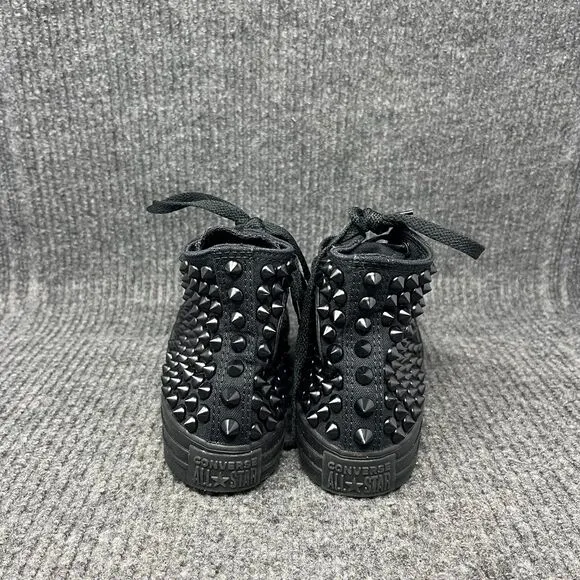 Converse Chuck Taylor All Star Black Studded Monochrome Shoes Women’s 7 Goth Y2K