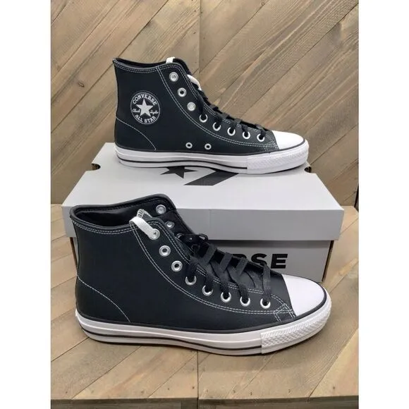 Converse Cons Chuck Taylor All‎ Star Hi Pro Leather Sneakers Mens Size 8.5 Black