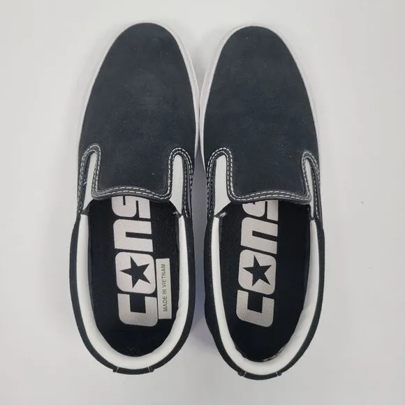 Converse Cons One Star CC Pro Slip On Black White Shoes US Sz Men's 6 Wo's 7.5