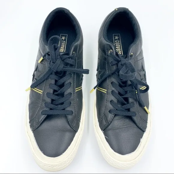 Converse One Star OX Black Leather Sneaker 9&amp;1/2