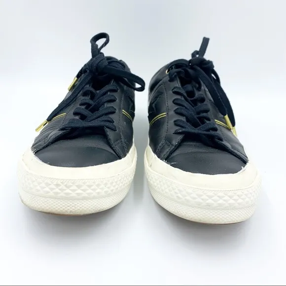 Converse One Star OX Black Leather Sneaker 9&amp;1/2