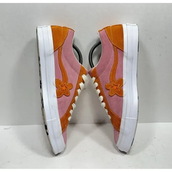 Converse One Star OX Golf Le Fleur x Pink Orange Shoes Mens Sz 8.5 Tyler 162125C