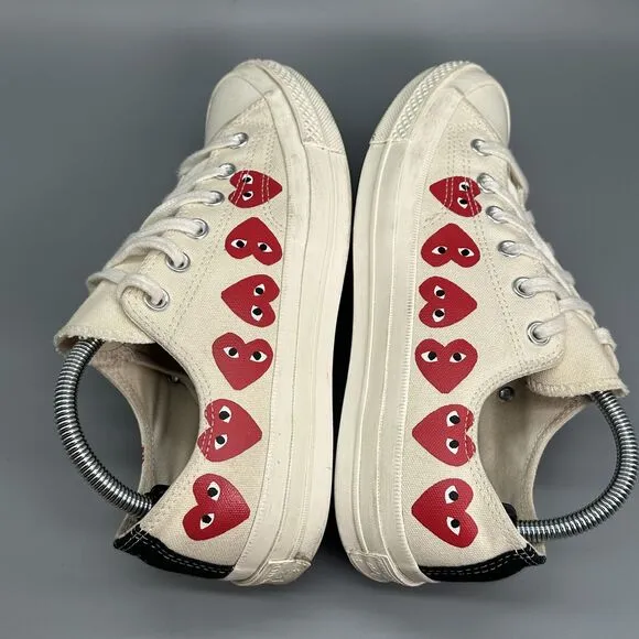 Converse Play Hearts Chuck Taylor 70 Womens 10 Mens 8 Low Lace Shoes Sneakers