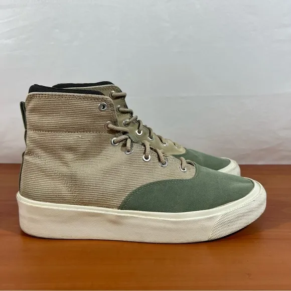 Converse SkidGrip Hi Unisex Shoes Jungle Cloth Safari Green Tan Size 9 or 10.5