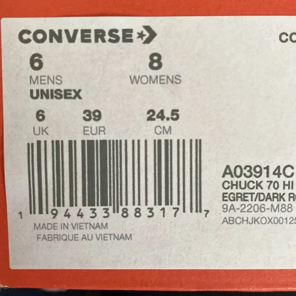Converse Unisex Chuck 70 Tartan shoes size Men’s 6/Women’s 8