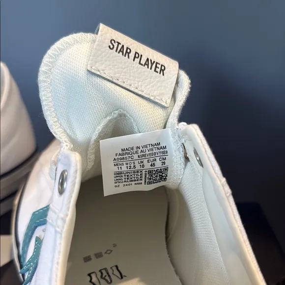 Converse White and Teal Men's Shoes