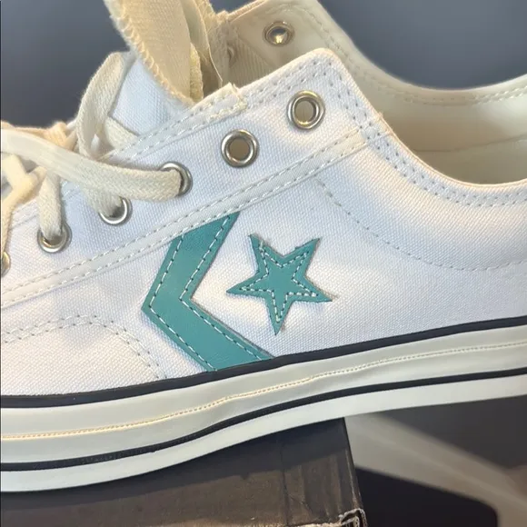 Converse White and Teal Men's Shoes
