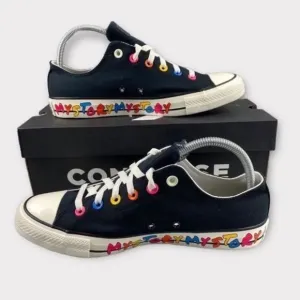 Converse shoes chuck Taylor All Star Ox My Story Sneakers‎ Mens 9.5 Black Unisex