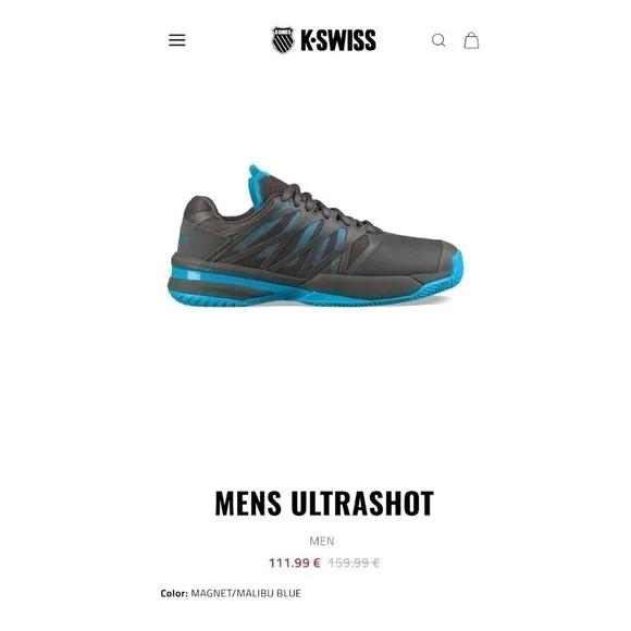 COPY - Men’s K-Swiss Aosta 7.0 blue n grey tennis shoes