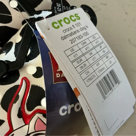 Crocs 101 dolmations clogs Sz 11 kids fun lab 101 puppy shoes Disney unisex