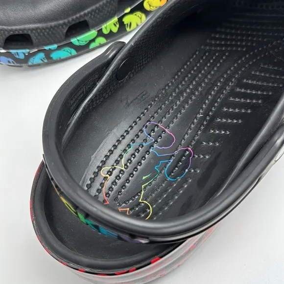 Crocs Classic Disney Rainbow Pride Celebration Mickey Unisex Black Multi Size 11