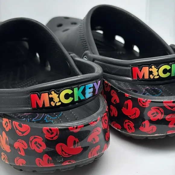 Crocs Classic Disney Rainbow Pride Celebration Mickey Unisex Black Multi Size 11