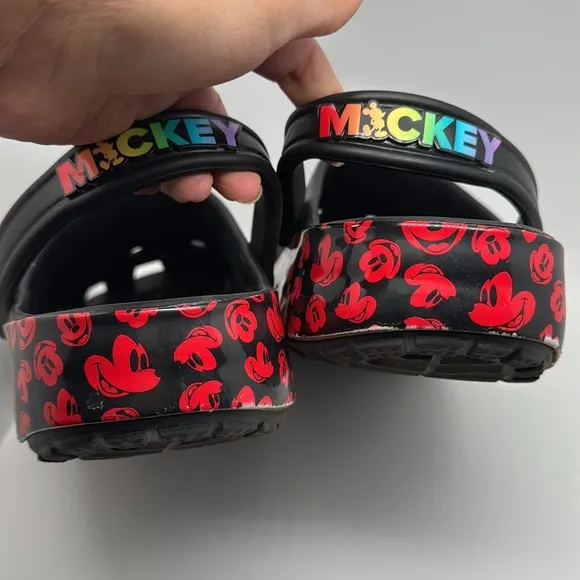 Crocs Classic Disney Rainbow Pride Celebration Mickey Unisex Black Multi Size 11