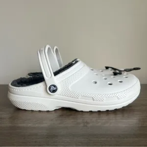 Crocs Classic Lined Unisex White  Grey Clog Size 10 or 12 #B1869