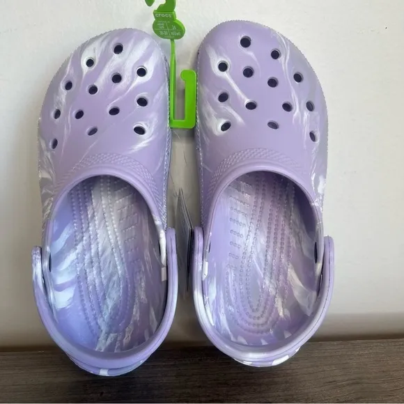 Crocs Classic Purple White Marbled Unisex Clog Size 6 or 8 #B1884