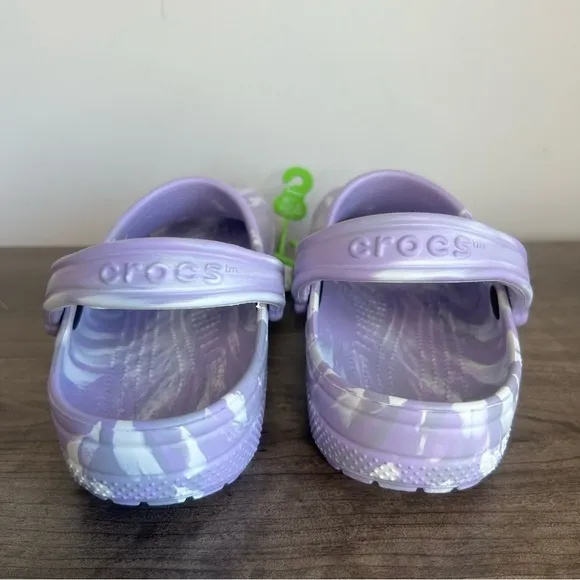 Crocs Classic Purple White Marbled Unisex Clog Size 6 or 8 #B1884