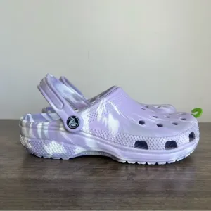 Crocs Classic Purple White Marbled Unisex Clog Size 6 or 8 #B1884