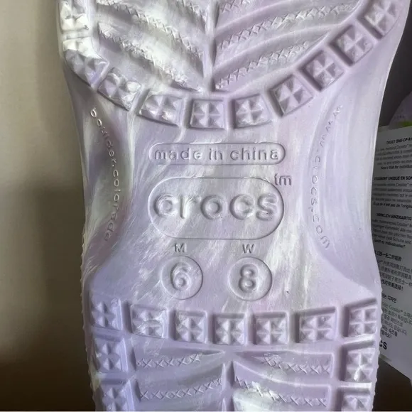 Crocs Classic Purple White Marbled Unisex Clog Size 6 or 8 #B1884