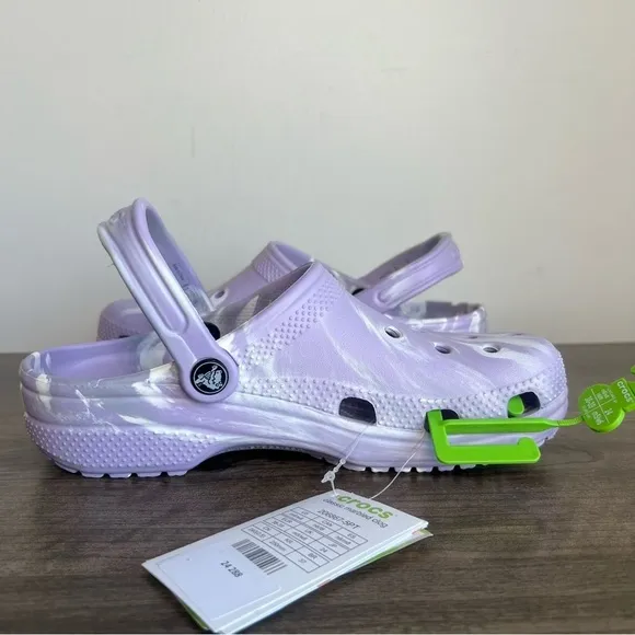 Crocs Classic Purple White Marbled Unisex Clog Size 6 or 8 #B1884