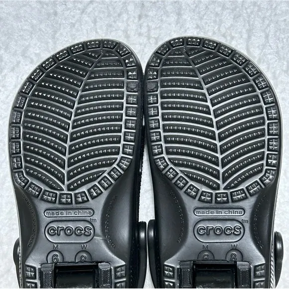 Crocs Heelys Unisex Black Iconic Classic SlipOns Sandal Shoes Wheels SZ M &amp; W 8
