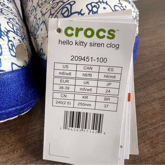 Crocs Hello Kitty Siren Unisex Clog Size 6 or 8 #391A