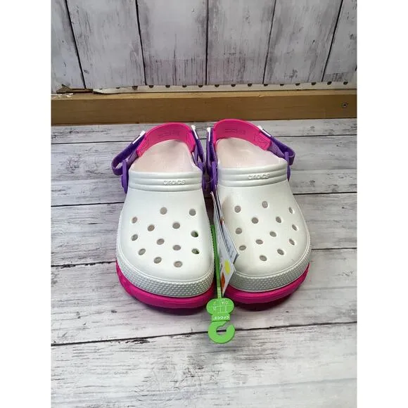 Crocs Unisex Kids' Shoes Clog Size 2 White/Pink