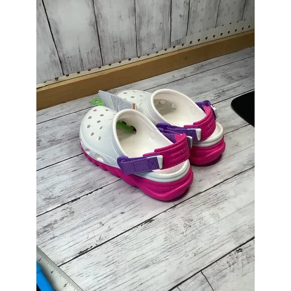 Crocs Unisex Kids' Shoes Clog Size 2 White/Pink
