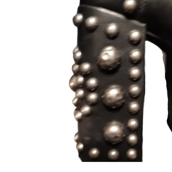 Current Mood Platform Loafers Size 5M Black Studded Vegan Leather