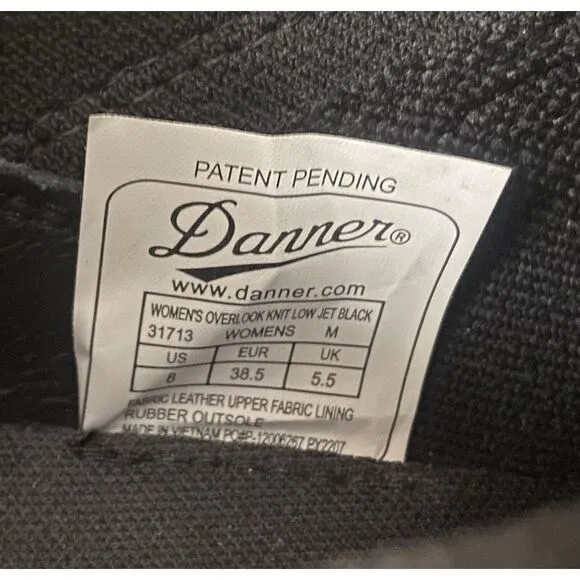 Danner Shoes Women 8 Overlook Jet Black 31713 Sneaker Trail Outdoor‎ Hiking
