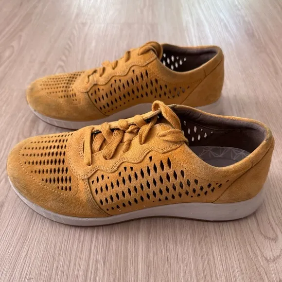 Dansko suede perforated mustard tennis shoes